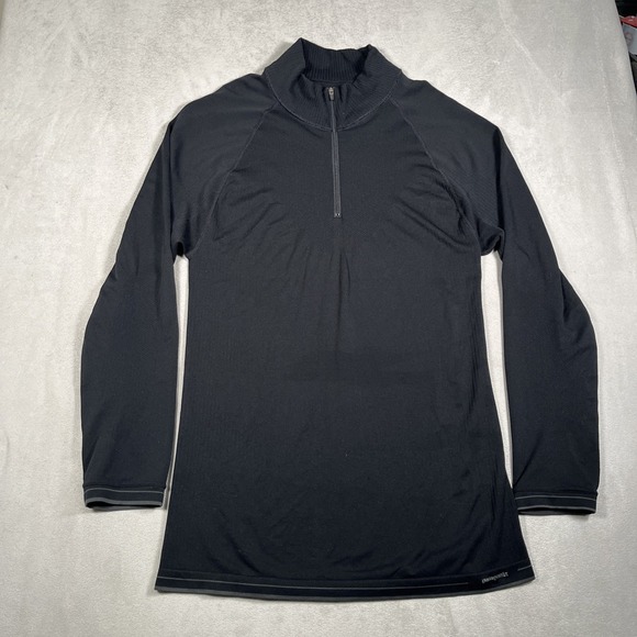 VTG Patagonia Capaline Base Layer Top Men's L Black Pullover 1/4 Zip Gorpcore - Picture 2 of 7
